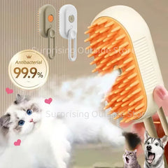 Cat Dog Pet Spray Massage Brush 3 in 1 One Button Steam Spray Folding Rotatable Floating Hair Bath Hair Removal Brush Comb Comb