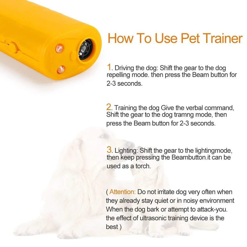 Portable Dog Repellent Ultrasonic Dog s Devices Dog Bark Controller Dog Repeller Control Pet Supplies Anti Barking Stop Bark Pet