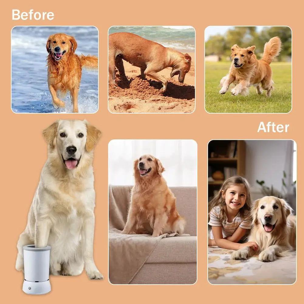 Pet Feet Washer Electrical Pet Paw Cleaner Automatic Dog Quick Low Cleaner Pet Paw Portable Cleaning Noise Cup Foot R3z8