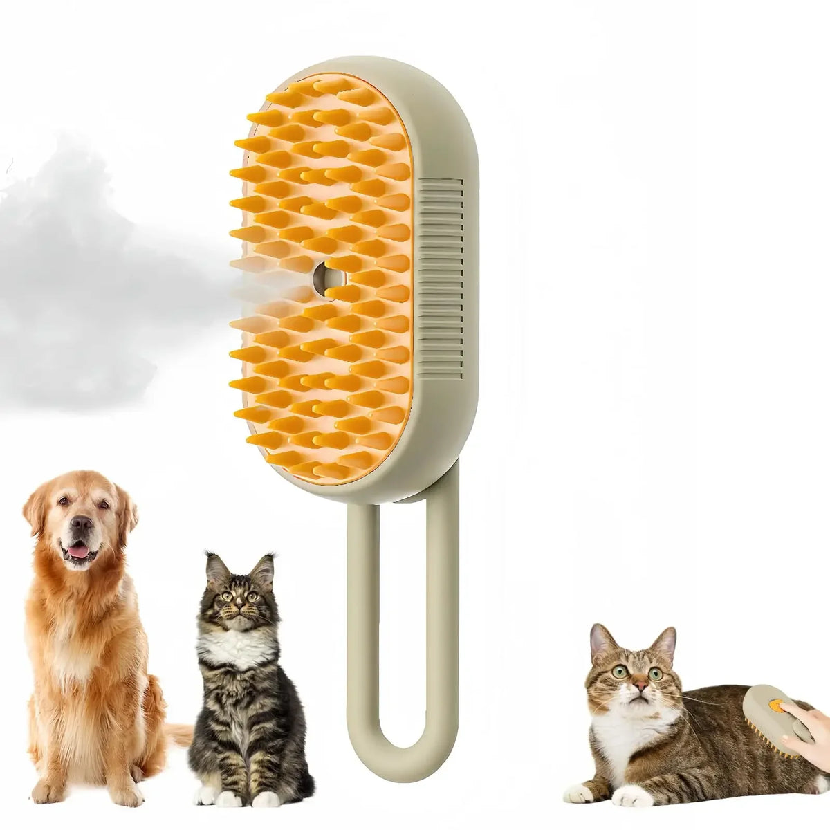 Cat Dog Pet Spray Massage Brush 3 in 1 One Button Steam Spray Folding Rotatable Floating Hair Bath Hair Removal Brush Comb Comb