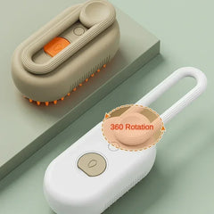 Cat Dog Pet Spray Massage Brush 3 in 1 One Button Steam Spray Folding Rotatable Floating Hair Bath Hair Removal Brush Comb Comb