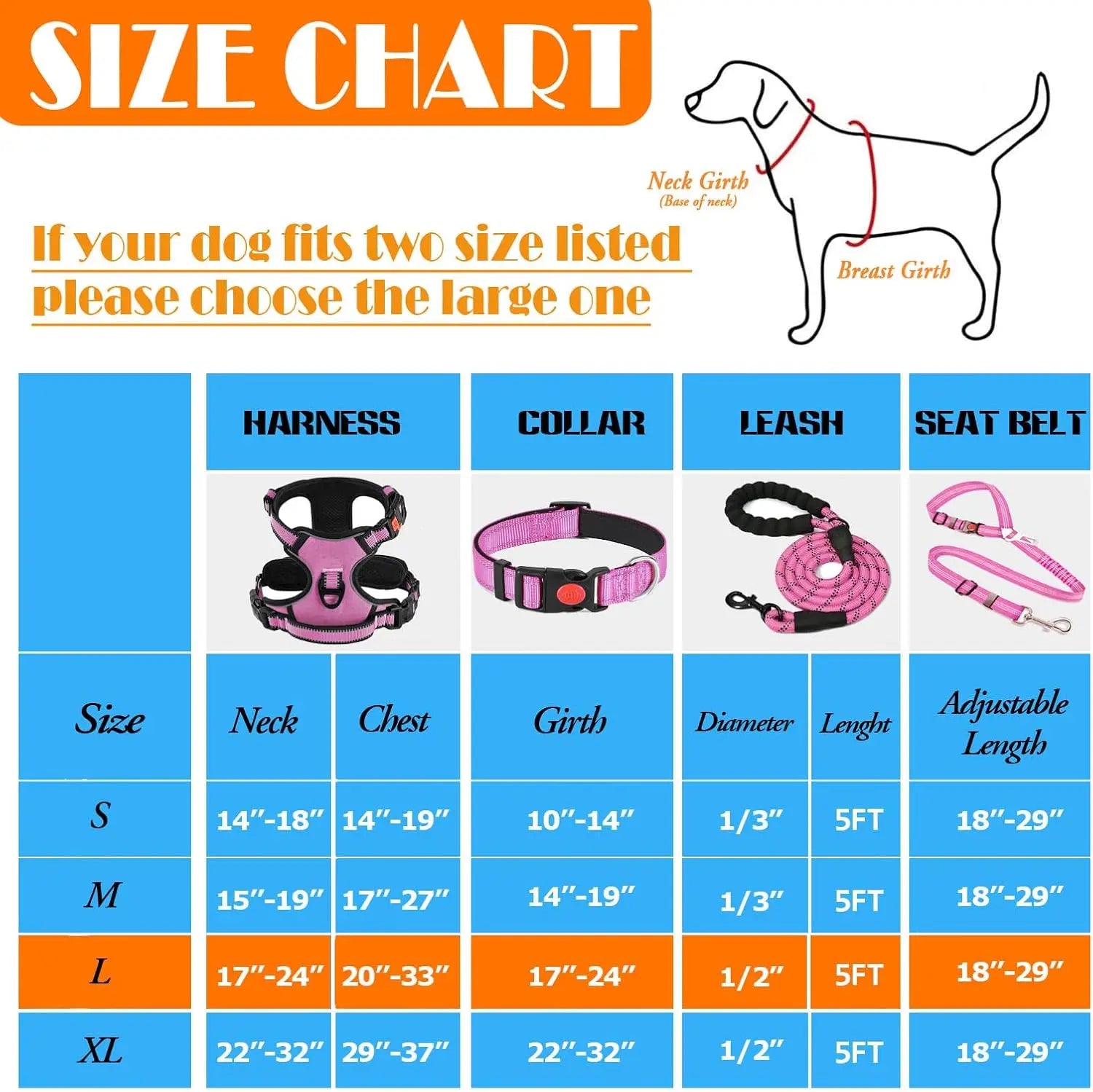 No Pull Dog Harness, Collar & Leash Set | Includes Dog Seat Belt, Collapsible Bowls & Poop Bag Dispenser. Ideal for Training,