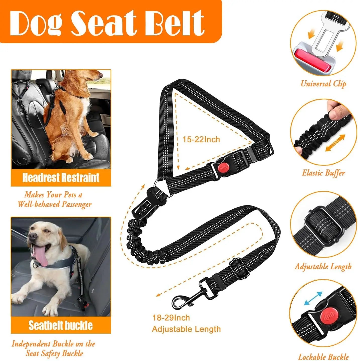 No Pull Dog Harness, Collar & Leash Set | Includes Dog Seat Belt, Collapsible Bowls & Poop Bag Dispenser. Ideal for Training,